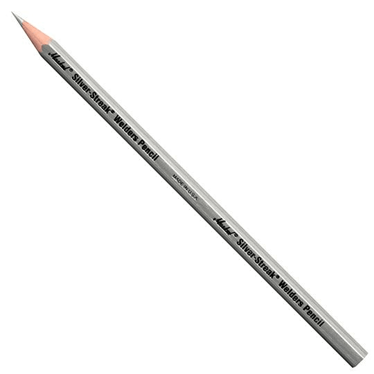Silver Streak Welders Pencil with 12 Pcs Round Silver Refills, Metal Marker  
