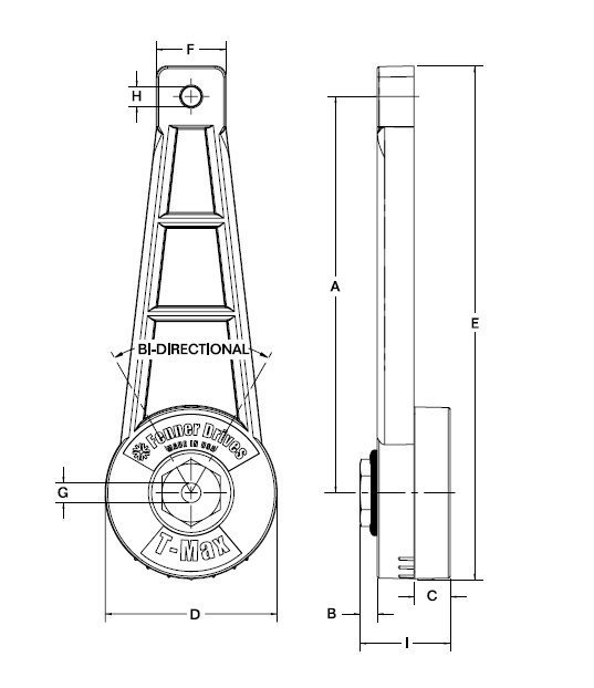 RT1603-L Fenner Drives RT1600 Series T-Max Belt & Chain Tensioners