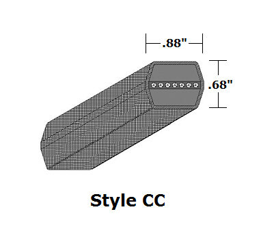 CC105 Double Sided (Hex) Wrapped V- Belt - CC - 111.2 O. C.