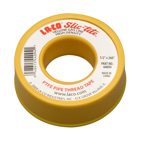 044094 La-Co Slic-tite PTFE Thread Tape - 1/2" x 260" - Yellow Gas - (Case of 12) - Beltsmart