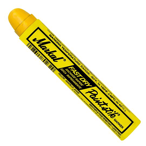 082721 Markal FAST DRY Paintstik - Standard Size 11/16" x 4-3/4" - Yellow - (Case of 72) - Beltsmart