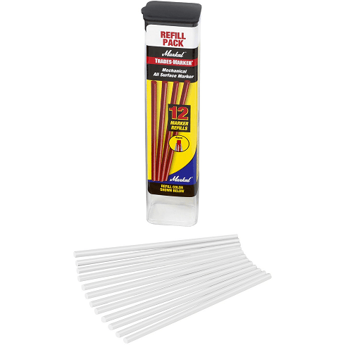 096240 Markal TRADES MARKER Refill Pack (12 Sticks) - White - (Case of 144) - Beltsmart