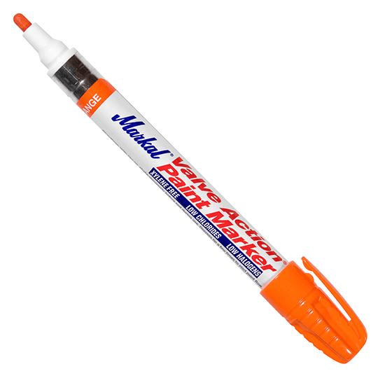 096824 Markal Valve Action Paint Marker - 1/8" (3 mm) Mark Size - Orange (Case of 48) - Beltsmart