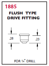 1885 Alemite Flush Type Threaded - Drive Fitting - Thread: Drive - Type: Straight - Overall Length: 3/8" - Shank Length: 5/16" - Drill Diameter: 3/16" - Beltsmart