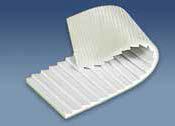 BS002B1 - #2b1 Beltservice 2 Ply Poly White PVC Sawtooth x Bare ST FDA NA Conveyor Belt