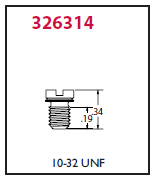 326314 Alemite Flush Type Threaded - Slotted Fitting - Thread, 10-32 UNF - Type, Slotted - Overall Length, 3/8" - Shank Length, 15/64" - Beltsmart