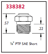 338382 Alemite Threaded Relief Fitting - Thread, 1/8" PTF SAE SPL Short - Relief Pressure Min, 80 PSI - Relief Pressure Max, 140 PSI - Beltsmart