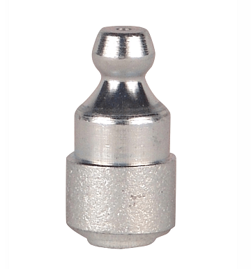 369533 Alemite Leak Proof drive Straight Fitting - Press Fit OD: 7/16" - Overall Length: 55/64" - Check valve: Steel Ball/Brass Seat - Beltsmart