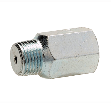 381281-1 Alemite Condensing Fitting - Inlet: 1/8"NPTF(f) - Outlet: 1/8" NPTF(m) SAE Special Short