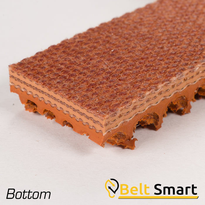 BS061 - #61 Beltservice 3 Ply 135 Tan Carbox Nitrile Roughtop x Bare Conveyor Belt
