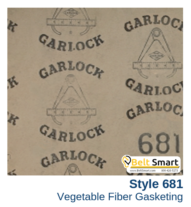 Garlock Vegetable Fiber Gasketing Style 681 - 0.047 in. thick / 36in. x 25 yards