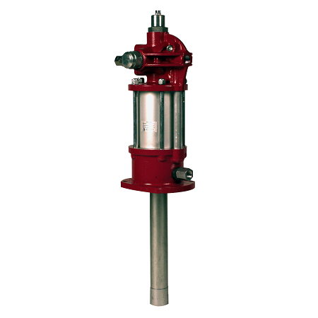 7783-C4 Alemite Oil Pump - Pneumatic - Industrial - Drum Size: Stub - Material Inlet: 1-1/2" NPTF(f) - Material Outlet: 1/2" NPTF(f)