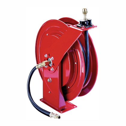 8078-T Alemite Heavy Duty Reel - Grease - Connecting Hose Inlet, 3/8" NPTF(m) - Delivery Hose Outlet, 1/4" NPTF(f) - Delivery Hose specification, 3/8" x 50' (317870-50) - Max Pressure, 6,000 PSI