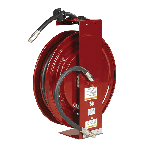 8079-D Alemite Shielded Reels - Oil - Connecting Hose Inlet, 1/2"(m) - Delivery Hose Outlet, 1/2"(m) - Delivery Hose Specification, 1/2" x 50' (317813-50) - Max Pressure, 1,500 PSI