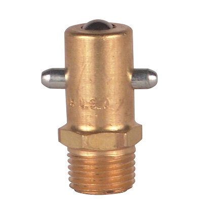 A336 Alemite Pin Type Straight Fitting - Thread: 1/8" PTF - Hex Size: 7/16" - Overall Length: 31/32" - Shank Length: 17/64"