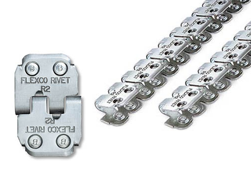 R2S-48/1200 Flexco R2 Medium Duty Rivet Hinged Belt Fasteners - STAINLESS STEEL (2 Continuous Strips) - 41634 - 48" Belt Width