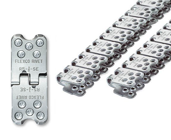 R5-1/2-SE-18/450 Flexco SR Scalloped Edge R5-1/2 Rivet Hinged Fasteners - STEEL (2 Continuous Strips) - 41514 - 18" Belt Width