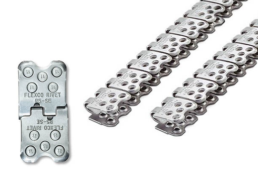 R5-SE-26/650 Flexco SR Scalloped Edge R5 Rivet Hinged Fasteners - STEEL (2 Continuous Strips) - 41409 - 26" Belt Width