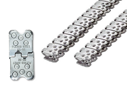 R5S-SE-60/1500 Flexco SR Scalloped Edge R5 Rivet Hinged Fasteners - STAINLESS STEEL (2 Continuous Strips) - 41294 - 60" Belt Width