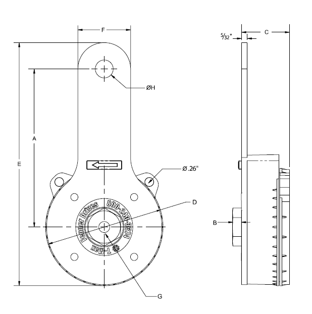 RT3000 by Fenner Drives | RT3000 Series T-Max Belt & Chain Tensioners | Force Range: 0-42 lbs