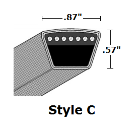 C108 Classical Wrapped V- Belt - C - 112" O. C.