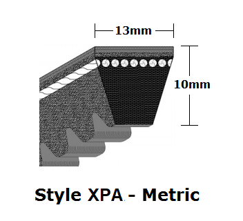 XPA922 Cogged Metric Wrapped V- Belt - XPA - 940mm O. C. (Old Part #: SPAX922)
