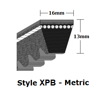 XPB1800 Cogged Metric Wrapped V- Belt - XPB - 1822mm O. C. (Old Part #: SPBX1800)