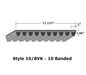 10/8VK1800 Wedge 10- Banded Kevlar V- Belt - 10/8VK - 180" O. C. - Beltsmart
