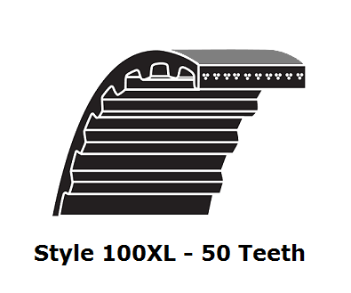 100XL100 XL Trapezoidal Timing Belt - 100XL - 50 Teeth - 1.00" Width - Beltsmart