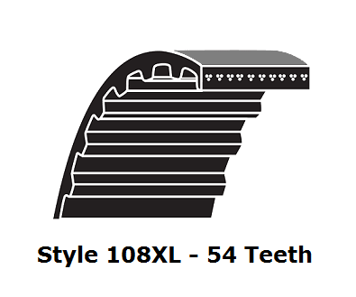108XL025 XL Trapezoidal Timing Belt - 108XL - 54 Teeth - 0.25" Width - Beltsmart