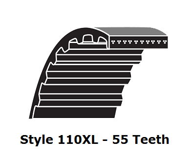 110XL037 XL Trapezoidal Timing Belt - 110XL - 55 Teeth - 0.37" Width - Beltsmart