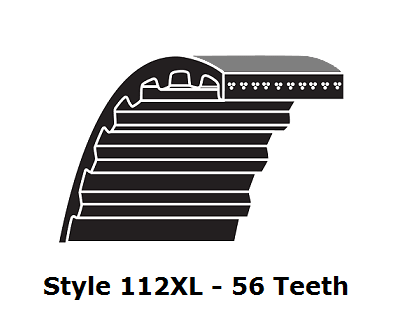 112XL100 XL Trapezoidal Timing Belt - 112XL - 56 Teeth - 1.00" Width - Beltsmart