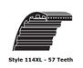 114XL037 XL Trapezoidal Timing Belt - 114XL - 57 Teeth - 0.37" Width - Beltsmart