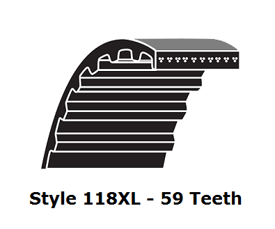 118XL100 XL Trapezoidal Timing Belt - 118XL - 59 Teeth - 1.00" Width - Beltsmart