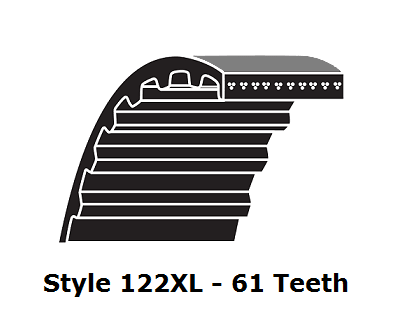 122XL100 XL Trapezoidal Timing Belt - 122XL - 61 Teeth - 1.00" Width - Beltsmart