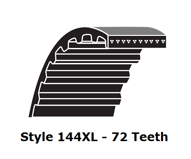 144XL100 XL Trapezoidal Timing Belt - 144XL - 72 Teeth - 1.00" Width - Beltsmart