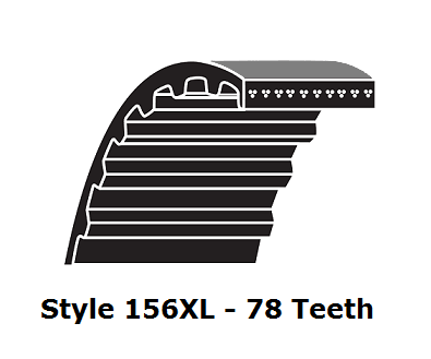 156XL037 XL Trapezoidal Timing Belt - 156XL - 78 Teeth - 0.37" Width - Beltsmart