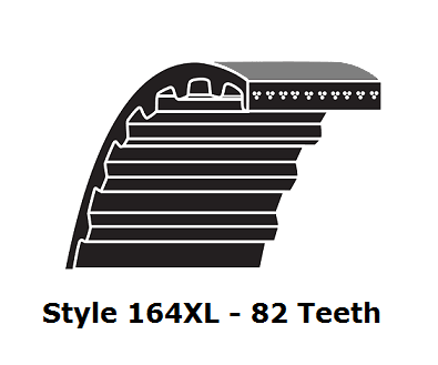164XL025 XL Trapezoidal Timing Belt - 164XL - 82 Teeth - 0.25" Width - Beltsmart