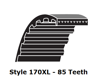 170XL100 XL Trapezoidal Timing Belt - 170XL - 85 Teeth - 1.00" Width - Beltsmart