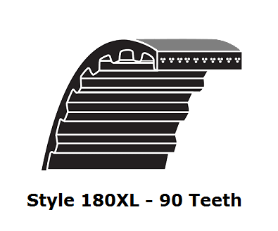 180XL037 XL Trapezoidal Timing Belt - 180XL - 90 Teeth - 0.37" Width - Beltsmart