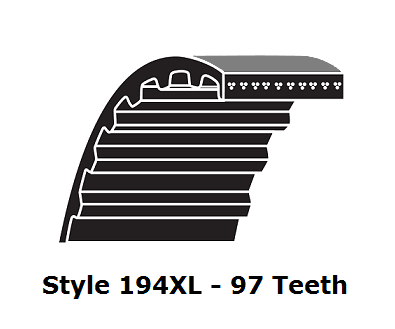 194XL100 XL Trapezoidal Timing Belt - 194XL - 97 Teeth - 1.00" Width - Beltsmart