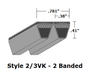 2/3VK1120 Wedge 2- Banded Kevlar V- Belt - 2/3VK - 112" O. C. - Beltsmart