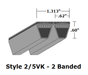 2/5VK3550 Wedge 2- Banded Kevlar V- Belt - 2/5VK - 355" O. C. - Beltsmart