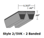 2/5VK3350 Wedge 2- Banded Kevlar V- Belt - 2/5VK - 335" O. C. - Beltsmart