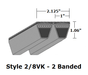 2/8VK1400 Wedge 2- Banded Kevlar V- Belt - 2/8VK - 140" O. C. - Beltsmart