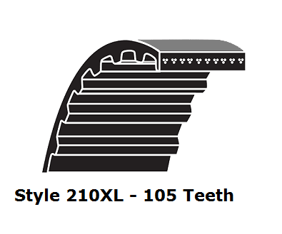 210XL037 XL Trapezoidal Timing Belt - 210XL - 105 Teeth - 0.37" Width - Beltsmart