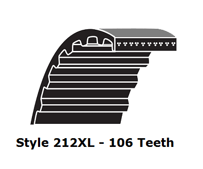 212XL037 XL Trapezoidal Timing Belt - 212XL - 106 Teeth - 0.37" Width - Beltsmart