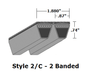 2/C195 Classical 2- Banded Wrapped V- Belt - 2/C - 199" O. C. - Beltsmart