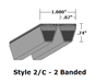 2/C210 Classical 2- Banded Wrapped V- Belt - 2/C - 214" O. C. - Beltsmart
