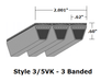 3/5VK800 Wedge 3- Banded Kevlar V- Belt - 3/5VK - 80" O. C. - Beltsmart